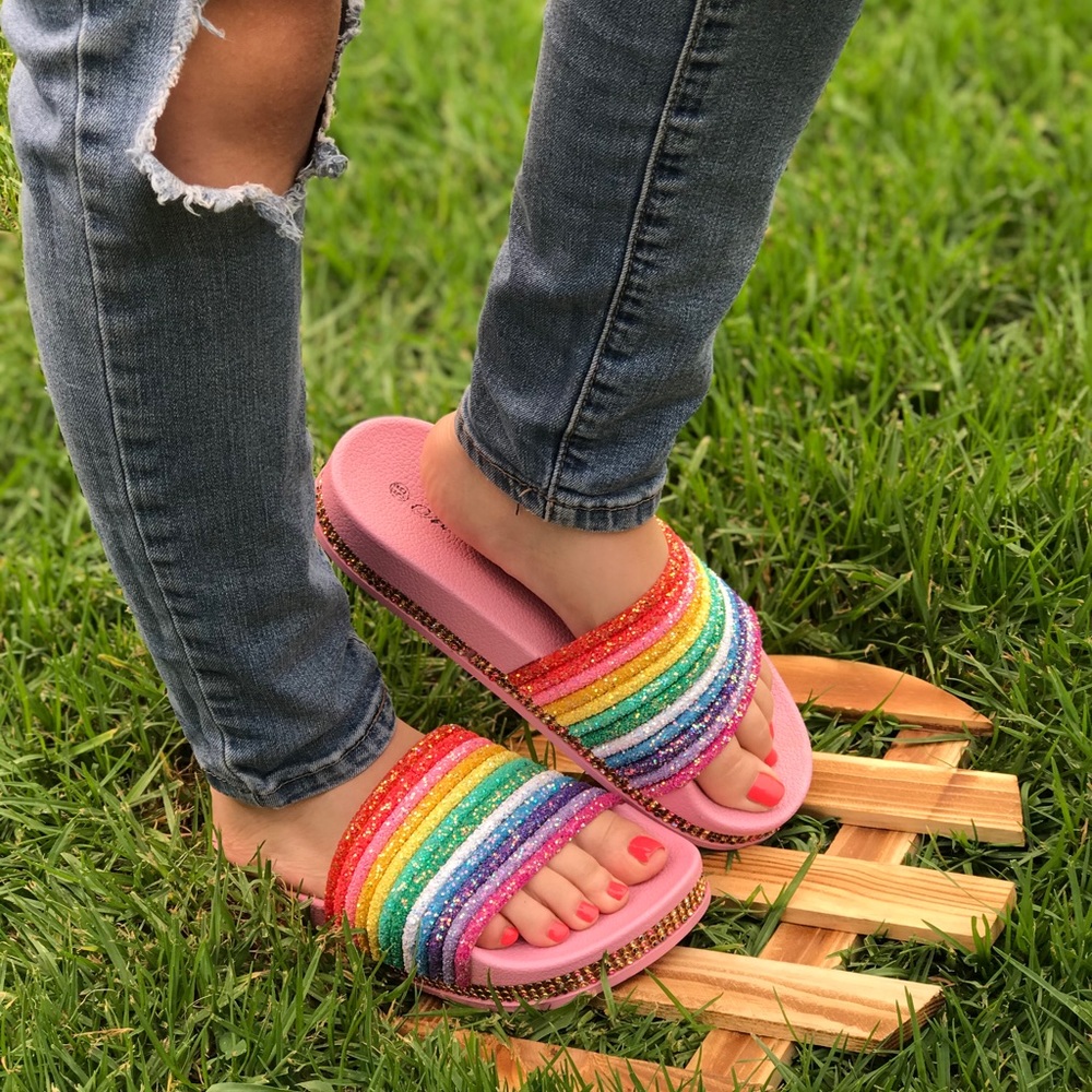 Rainbow Slippers 🌈🔥🌈 - Picture 3 of 6